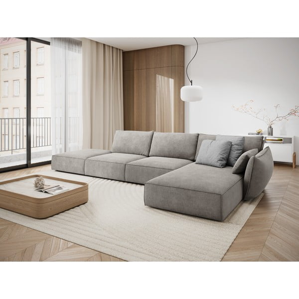 Gaiši pelēks stūra dīvāns (labais stūris) Vanda – Mazzini Sofas-image-1
