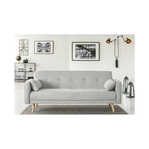 Gaiši pelēks izvelkamais dīvāns Cosmopolitan Design Stuttgart, 212 cm-image-4