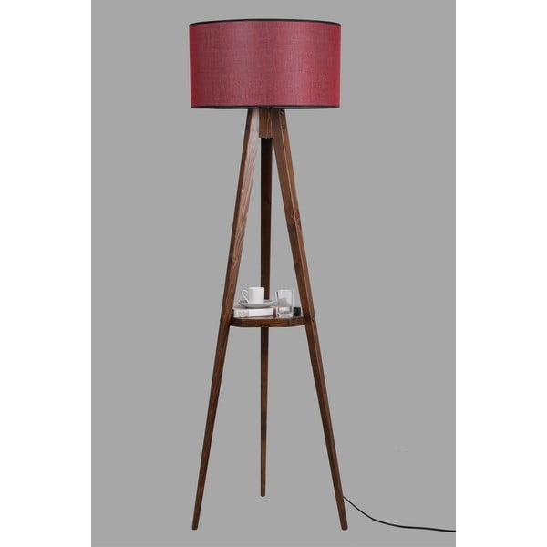 Sarkana/brūna stāvlampa ar auduma abažūru (augstums 153 cm) Sehbalı Tripod – Opviq lights-image-2