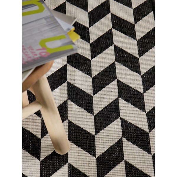 Melns/krēmkrāsas iekštelpu un āra celiņa paklājs 80x200 cm Haringey Terrick – Ted Baker-image-1