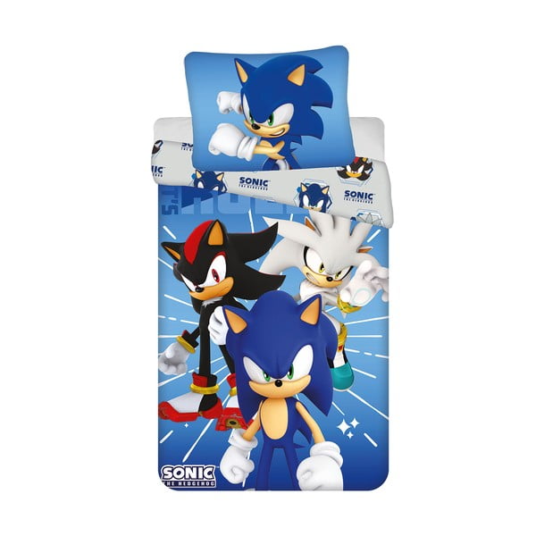 Zila vienguļamā mikrošķiedras bērnu gultas veļa 140x200 cm Sonic – Jerry Fabrics