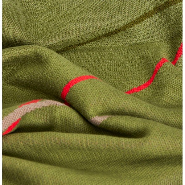 Zaļš kokvilnas pleds 200x140 cm Outline - Hübsch-image-1