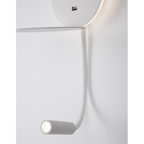Balta alumīnija LED sienas lampa ar saliekamu konstrukciju/ar USB portu Eclip – Nova Luce-image-4