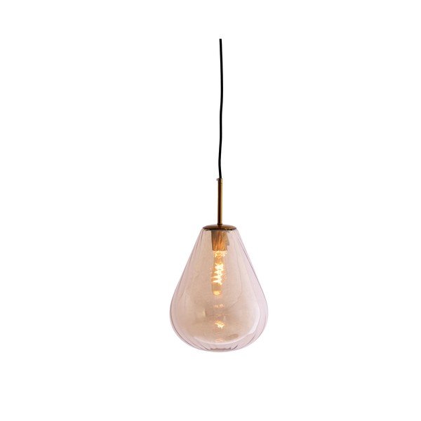 Dzintara dzeltena piekaramā lampa ar stikla abažūru Leona – Light & Living-image-1