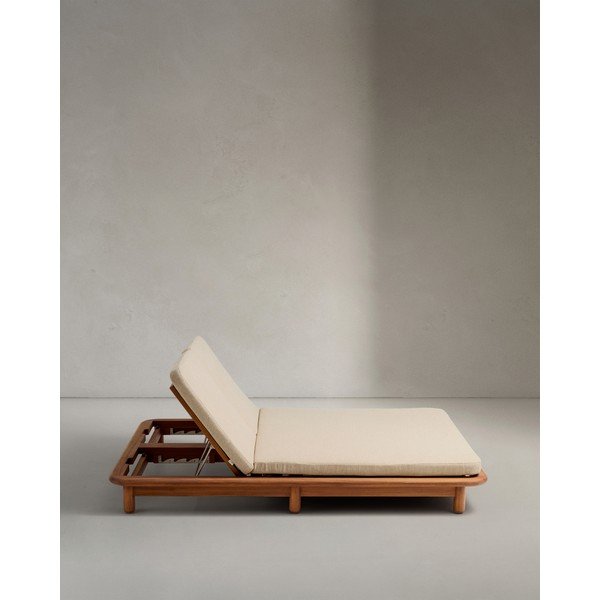 Dabīga toņa divvietīgs masīvkoka regulējams dārza zvilnis Turqueta – Kave Home-image-3