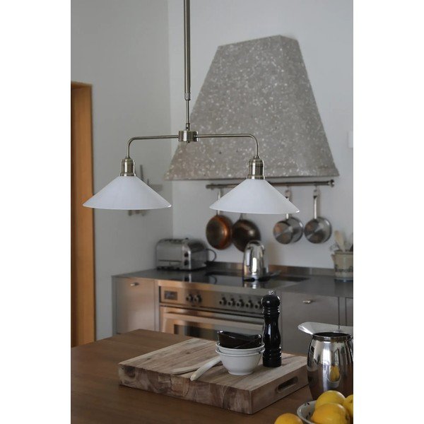 Balta/misiņa krāsas metāla piekaramā lampa ar stikla abažūru Vela – Markslöjd-image-1