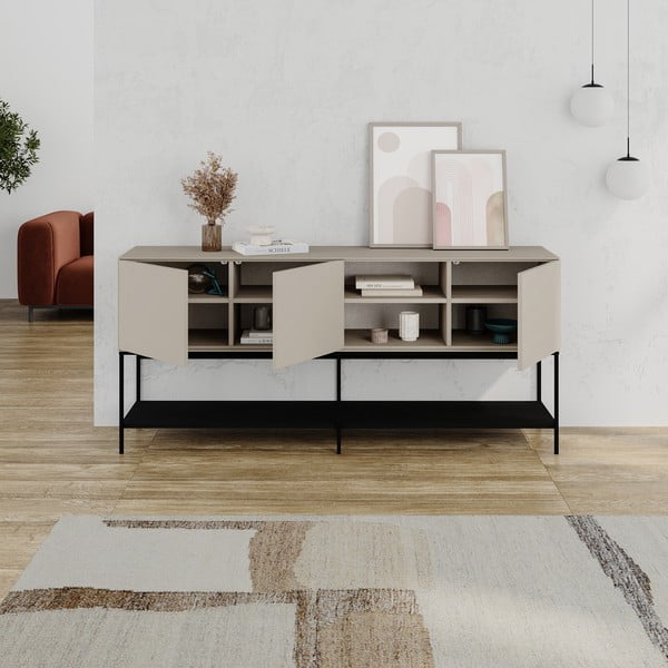 Melna/krēmkrāsas kumode 180x80x40 cm Amira – Marckeric-image-3