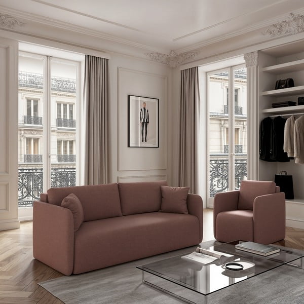 Rozā salokāms dīvāns 220 cm Chaum – Rodier-image-1
