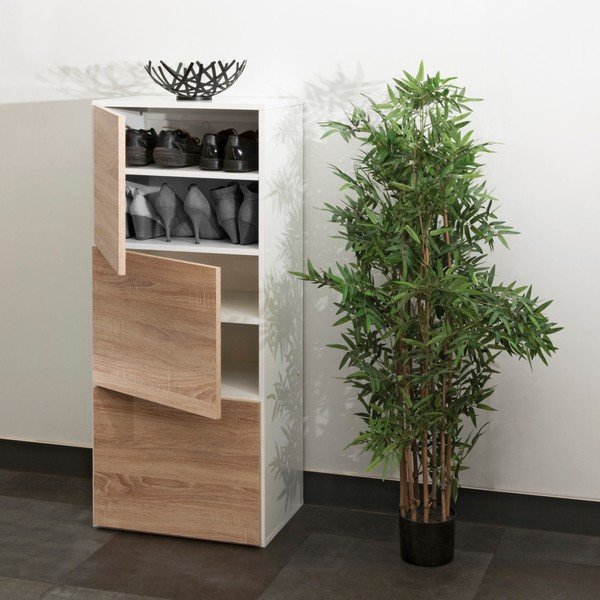 Brūns apavu skapis ar baltu Symbiosis Bamboo-image-1