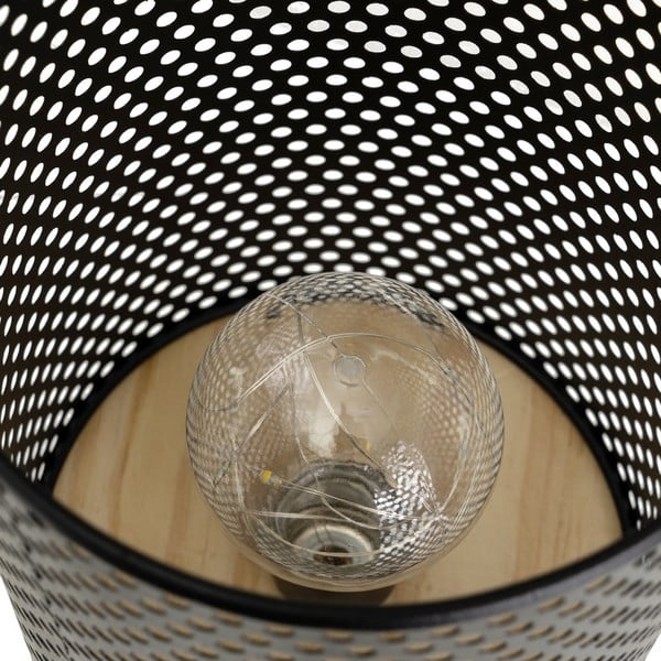 Melna galda lampa no metāla (augstums 20 cm) – Casa Selección-image-2