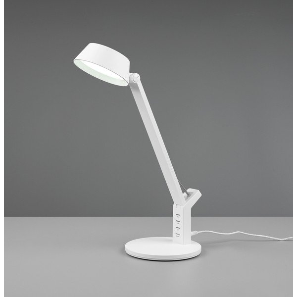 Matēti balta LED galda lampa ar regulējamu spilgtumu (augstums 40 cm) Ava – Trio-image-3