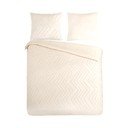 Krēmkrāsas divguļamā mikrošķiedras gultas veļa 200x220 cm Pure Zigzag – Good Morning