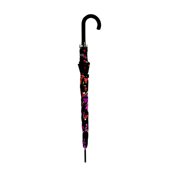 Melns skūšanās lietussargs ar krāsainām detaļām Zieds, ⌀ 116 cm-image-1