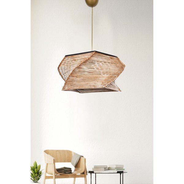 Gaiši brūna piekaramā lampa ø 36 cm – Opviq lights