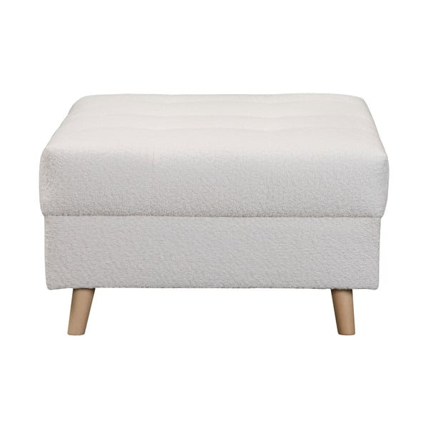 Balts pufs no buklē auduma Ariella – Ropez-image-3