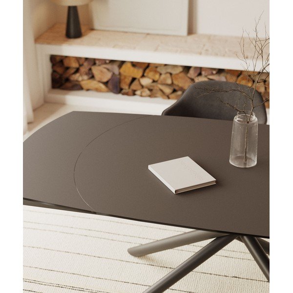 Izvelkams ēdamgalds ar papildu galda virsmu ar keramikas virsmu 100x130 cm Yodalia – Kave Home-image-2