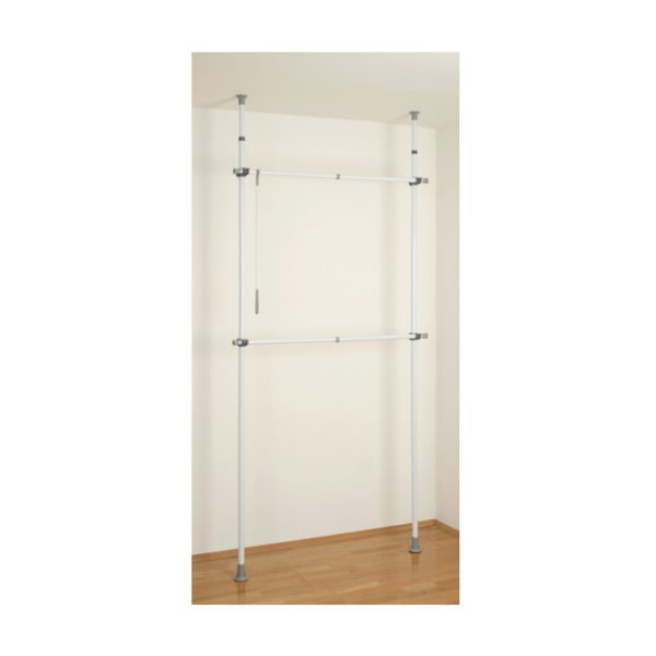 Balts metāla pagarināms drēbju pakaramais statīvs Herkules – Wenko-image-4