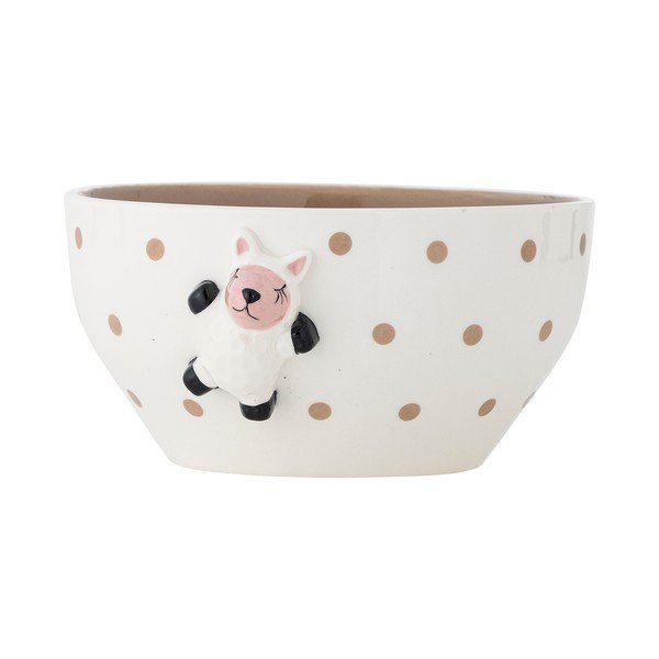 Balta/brūna akmensmasas bērnu bļoda ø 14 cm Dolly – Bloomingville Mini