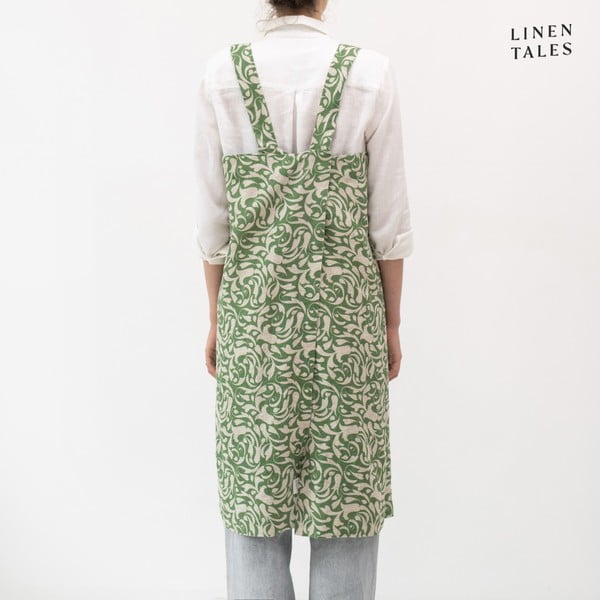 Lina priekšauts Evergreen Damask – Linen Tales-image-1
