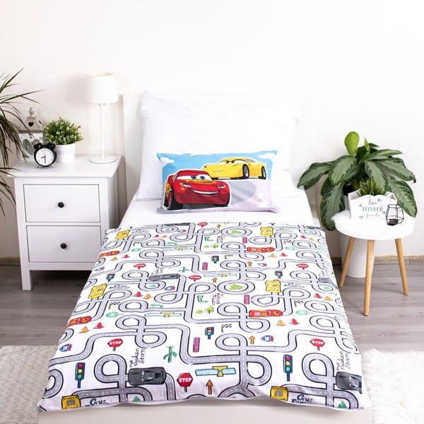 Kokvilnas bērnu gultas veļa 100x135 cm Cars – Jerry Fabrics-image-3