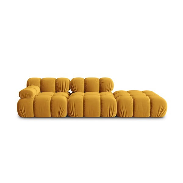 Dzeltens samta dīvāns 282 cm Bellis – Micadoni Home