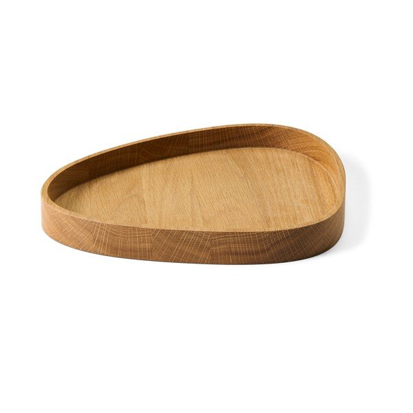 Dabīga toņa dekoratīva koka uzglabāšanas kaste 26x23x3 cm Curve L – LIND DNA