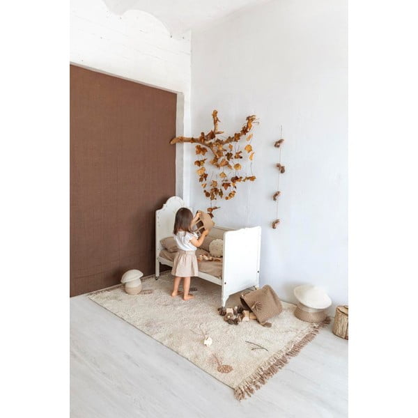 Krēmkrāsas mazgājams/ar rokām darināts kokvilnas bērnu paklājs 140x200 cm Pine Forest – Lorena Canals-image-3