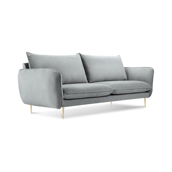 Gaiši pelēks divvietīgs samta dīvāns Cosmopolitan Design Florence, 160 cm