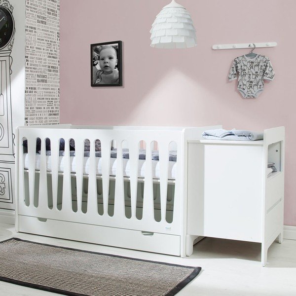 Balta atvilktne zem bērnu gultas 140x70 cm – Pinio-image-1