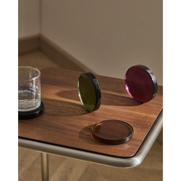 Tumši brūns stikla paliktnis Obila – Kave Home-image-1