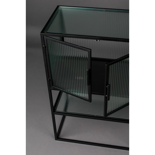 Melna metāla vitrīna 60x90 cm Boli – Dutchbone-image-1