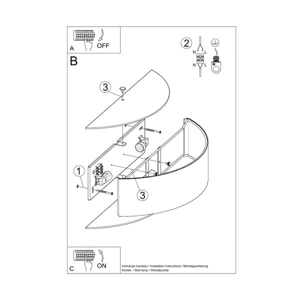 Balta sienas lampa Herra – Sollux-image-3