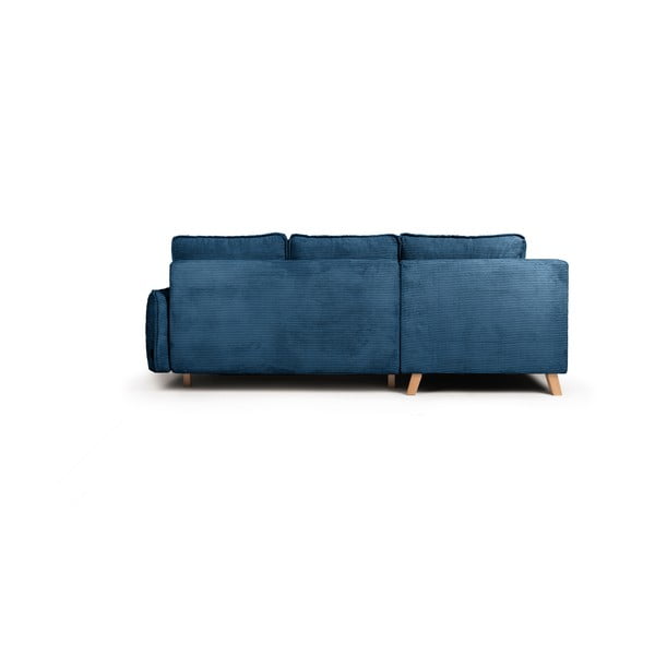 Zils velveta salokāms stūra dīvāns (ar kreiso stūri) Tori – Bonami Selection-image-4