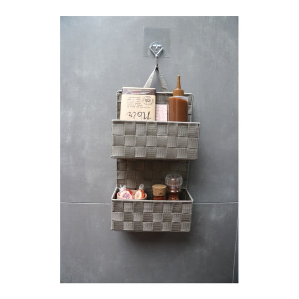 Bēšs divlīmeņu piekaramais grozs Compactor Bristol-image-1