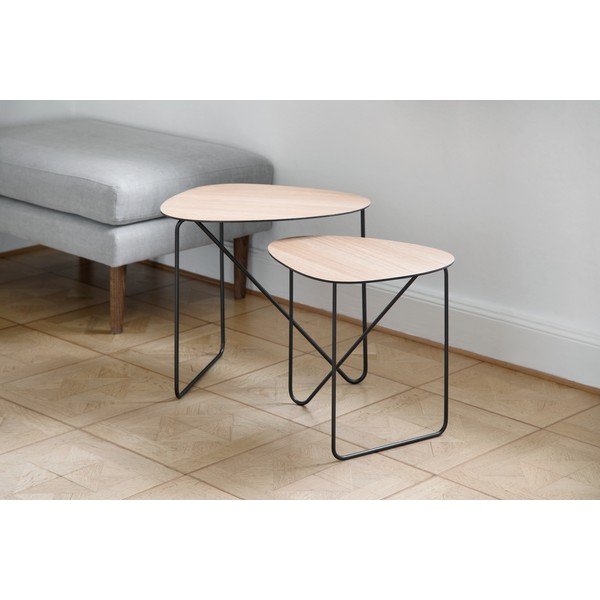 Dabīga toņa metāla žurnālgaldiņš 44x50 cm Curve L Wood – LIND DNA-image-2