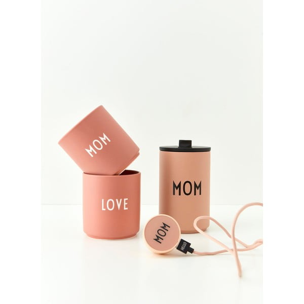 Rozā/bēša porcelāna krūze 300 ml Mom – Design Letters-image-3