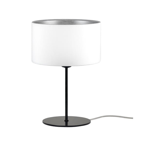 Balta galda lampa ar sudraba detaļām Sotto Luce Tres S, ⌀ 25 cm
