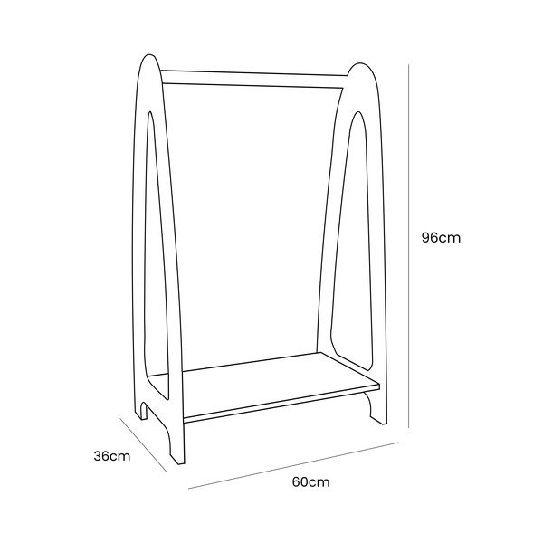 Dabīga toņa bērnu drēbju pakaramais ar priedes koka imitāciju 60x96 cm Montessori – Meowbaby-image-1