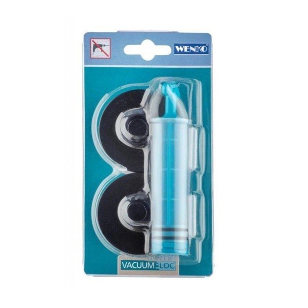 2 melnu pašturošu sienas adapteru un sūkņa komplekts Wenko Vacuum-Loc Classic Plus