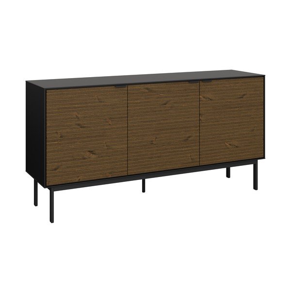 Melna zema kumode no priedes koka 150x76 cm Soma – Tvilum-image-1