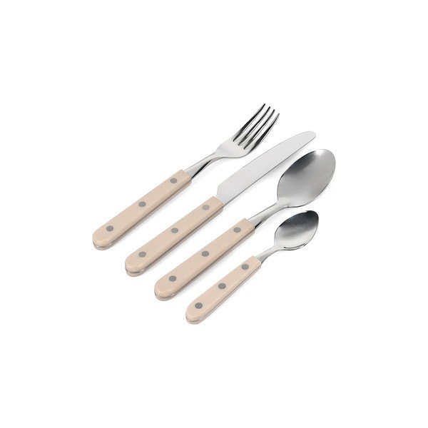 Bēšs/sudraba krāsas nerūsējošā tērauda galda piederumi (16 gab.) 4 personām Sierra – Salt&Pepper-image-4