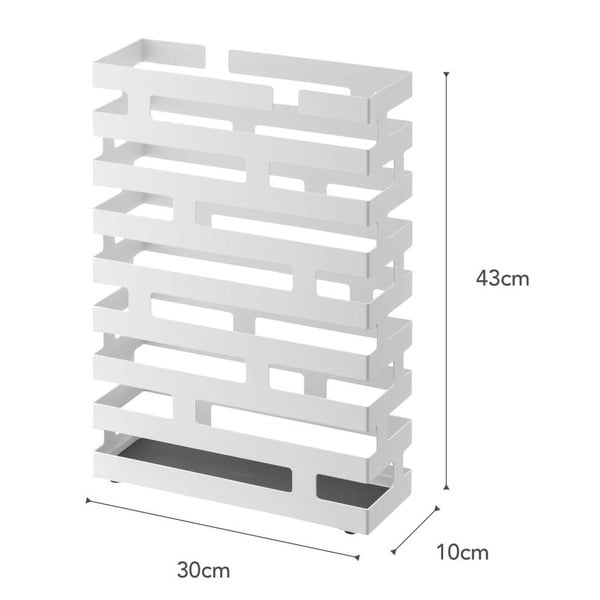 Balts lietussargu statīvs YAMAZAKI Brick, platums 30 cm-image-3
