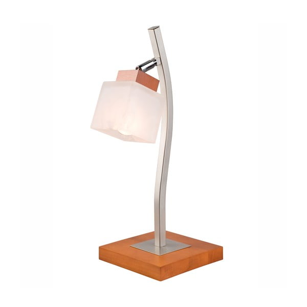 Brūna galda lampa ar stikla abažūru (augstums 45 cm) Dana – LAMKUR