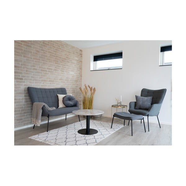 Balts/melns apaļš žurnālgaldiņš ar marmora imitācijas galda virsmu 70x70 cm Bolzano – House Nordic-image-4