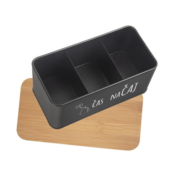 Melna/dabīga toņa metāla tējas kaste – Orion-image-3