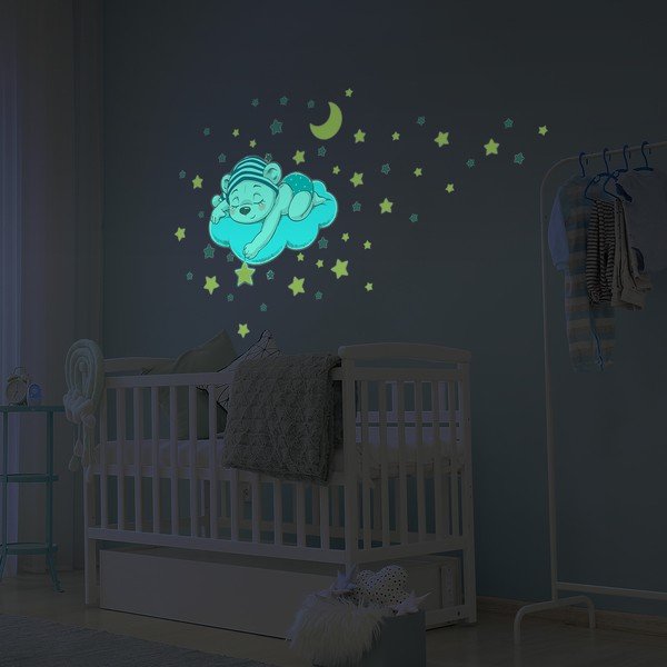 Bērnu sienas uzlīme 35x30 cm Dreamy Bear – Ambiance-image-1
