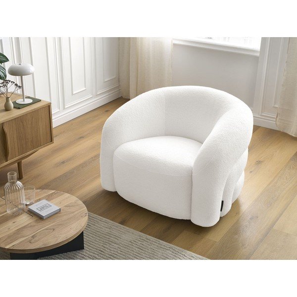 Balts grozāms atpūtas krēsls no buklē auduma Elina – Bobochic Paris-image-1