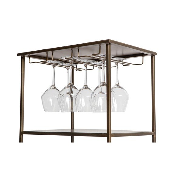 Metāla vīna statīvs misiņa krāsā 16 pudelēm, 46x118 cm Vadim – WOOOD-image-3