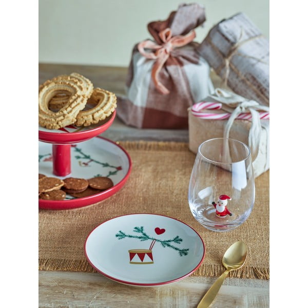 Krēmkrāsas deserta māla šķīvjiar Ziemassvētku motīvu (2 gab.) ø 16 cm Yule – Bloomingville-image-1