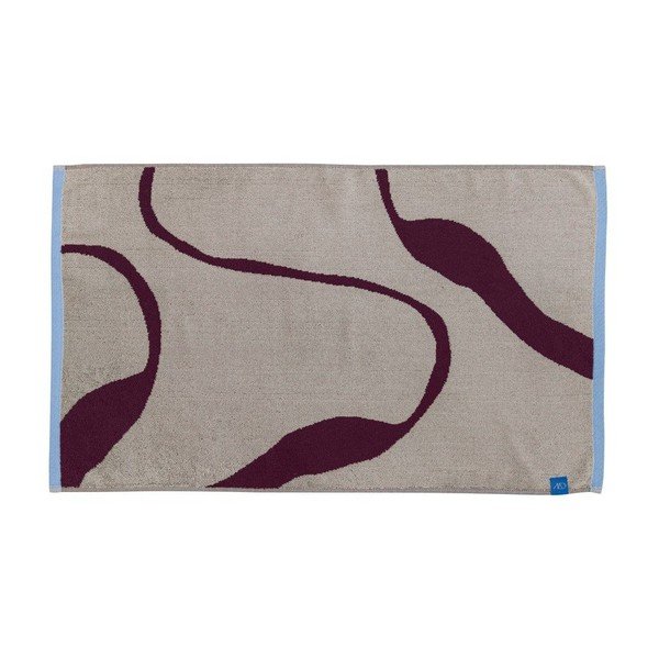 Bordo/pelēkbēšs vannas istabas paklājiņš dušai no organiskās kokvilnas  50x80 cm Nova Arte  – Mette Ditmer Denmark